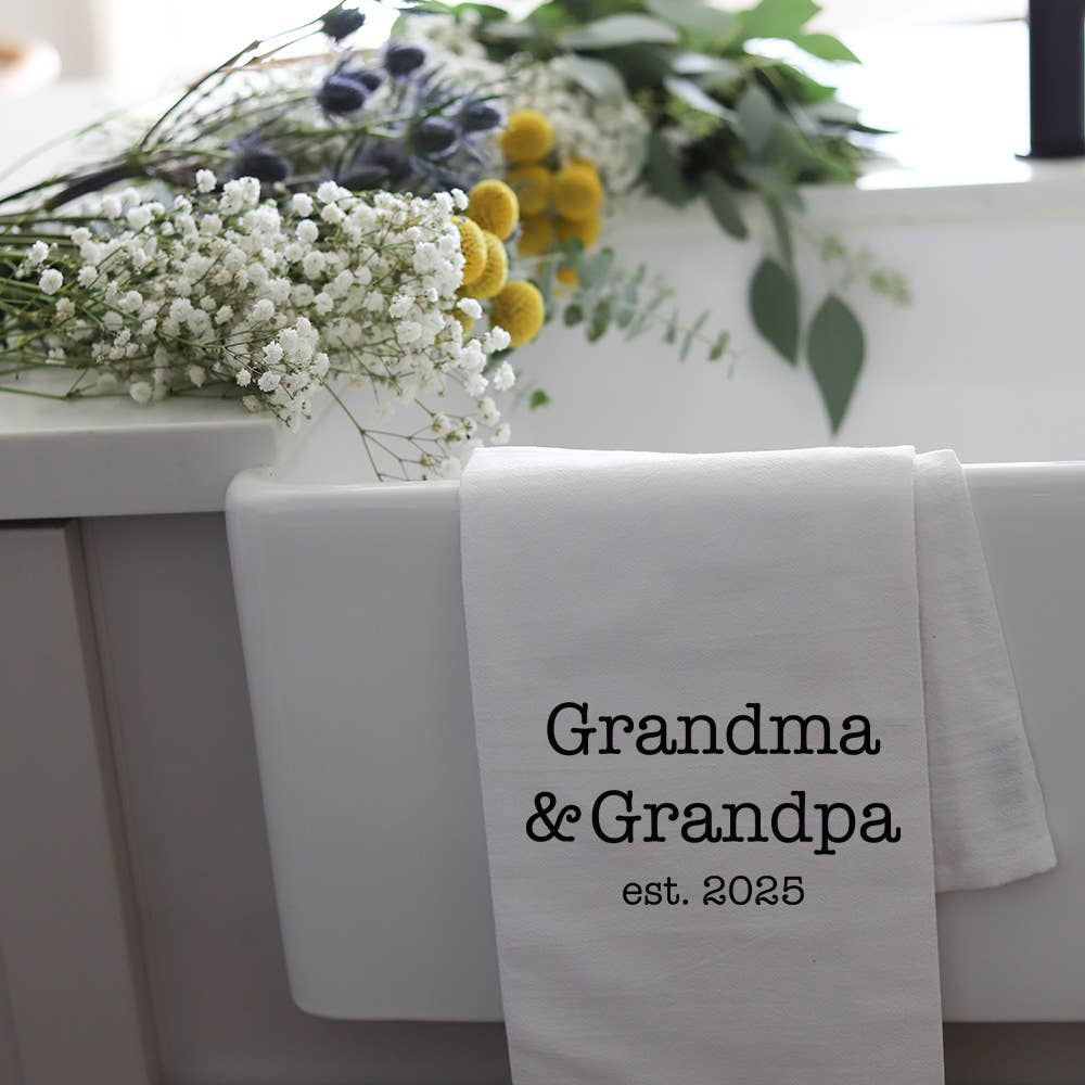 Wildwood Landing GRANDMA & GRANDPA EST 2025 TEA TOWEL - Thumbnail 2